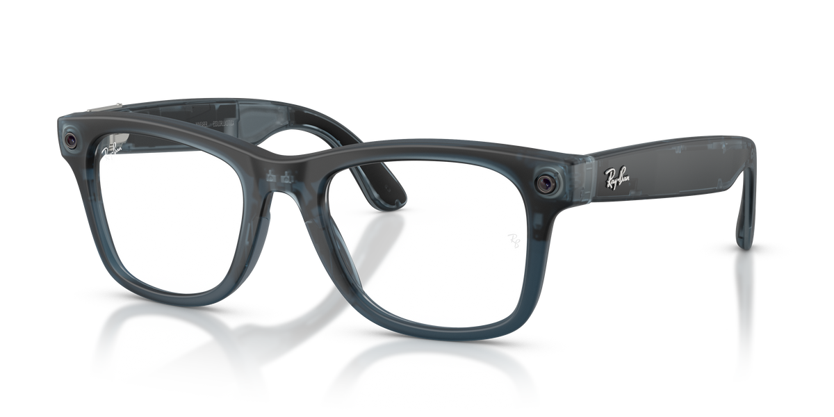 Ray-Ban Meta Wayfarer Optics Gen3 Blu Oceano Trasparente RW4011V 8555 53 - vista 3/4