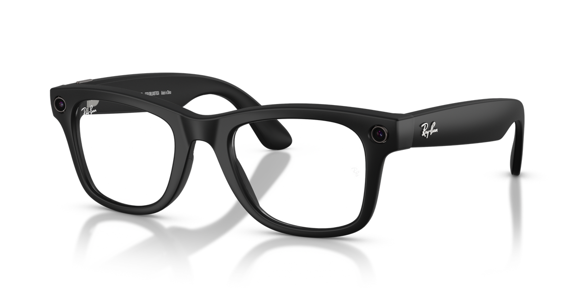 Ray-Ban Meta Wayfarer Gen2 Matte Black Clear RW4012 - vista 3/4