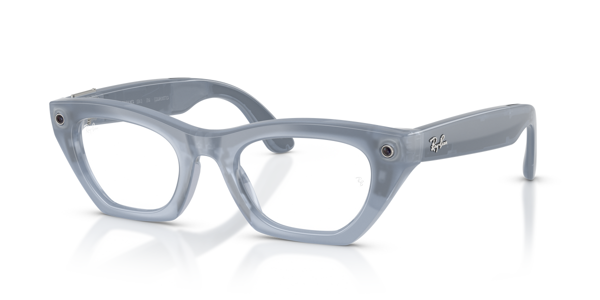 Ray-Ban Meta Zena Optics Gen3 Grigio Lilla Lattiginoso RW4015V 8552 49 - vista 3/4