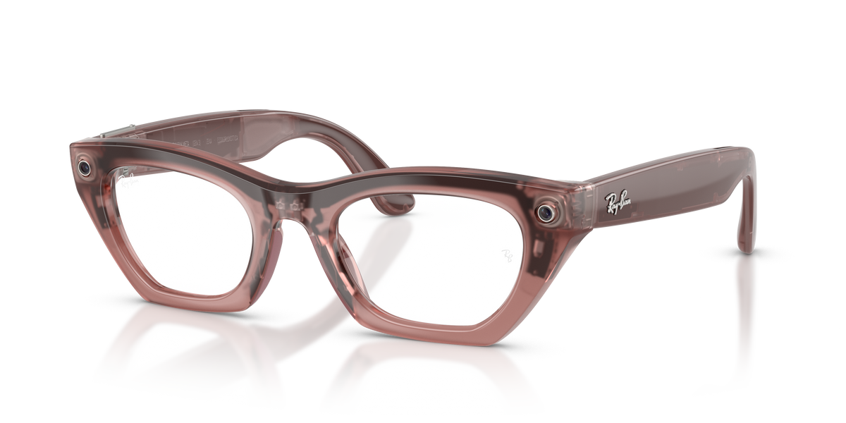 Ray-Ban Meta Zena Optics Gen3 Rosa Blush Latte RW4015V 8553 49 - vista 3/4