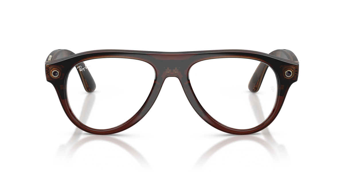Ray-Ban Meta Aviator Optics Gen3 Terra d’Ombra Trasparente RW4016V 8532 54 - frontale