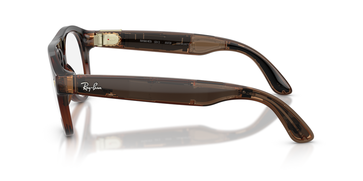Ray-Ban Meta Aviator Gen3 Terra d’Ombra Trasparente 6912JD - laterale