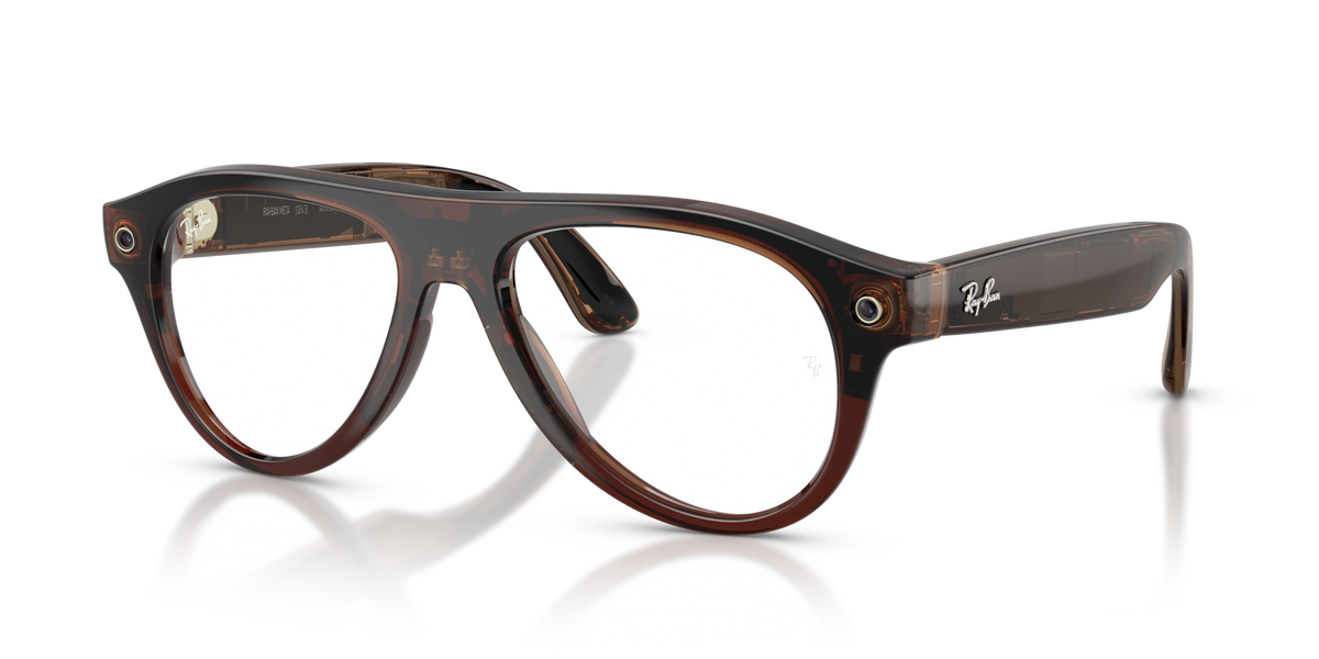 Ray-Ban Meta Aviator Gen3 Terra d’Ombra Trasparente 6912JD - vista 3/4