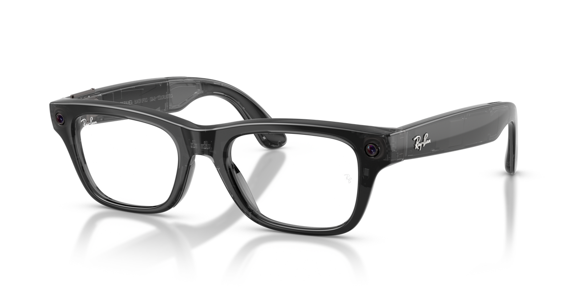 Ray-Ban Meta Blayzer Optics Gen2 Shiny Transparent Black RW7001 - vista 3/4