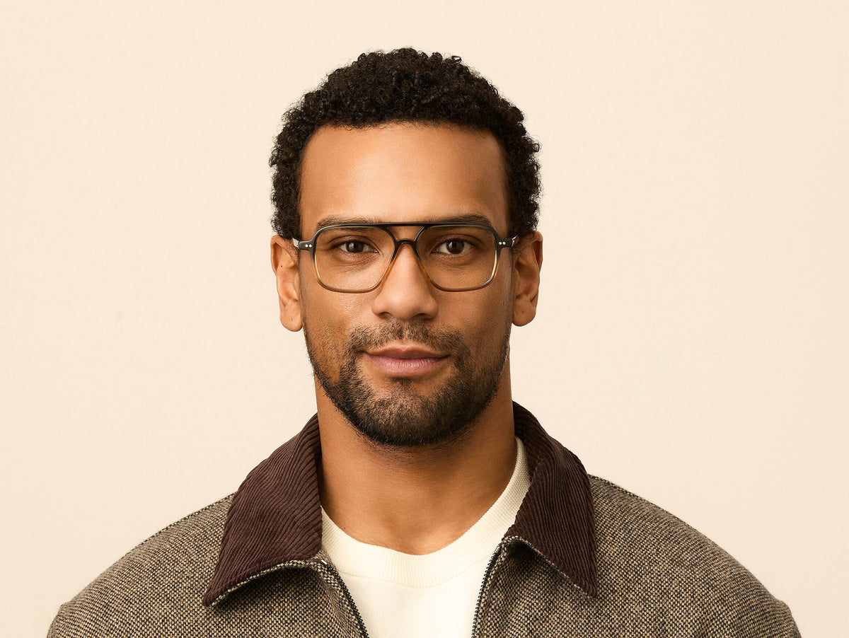 Moscot Minyan Vista Grey-Brown Fade 54 – indossato
